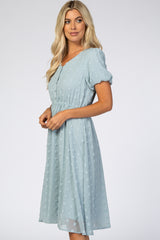 Blue Swiss Dot Midi Dress