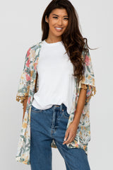 Yellow Floral Print Maternity Cover Up