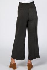 Black Smocked Waist Knit Pants