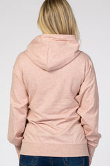 Pink Basic Hooded Maternity Sweatshirt