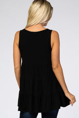 Black Tiered Sleeveless Top