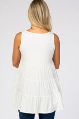 Ivory Tiered Sleeveless Maternity Top
