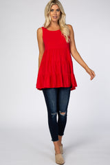 Red Tiered Sleeveless Top