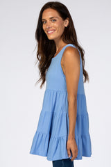 Light Blue Tiered Sleeveless Top