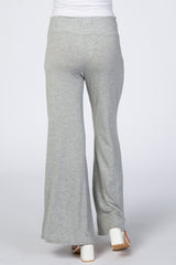 Heather Grey Smocked Waist Maternity Pants