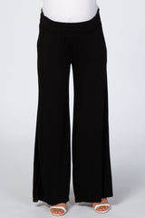 Black Smocked Waist Maternity Pants
