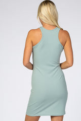 Mint Ribbed Sleeveless Dress