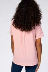 Pink V-Neck Blouse