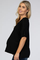 Black Hi-Low Maternity T-Shirt