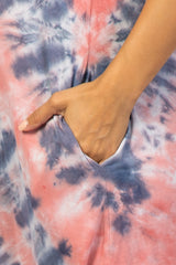 Salmon Tie Dye Sleeveless Maternity Shift Dress