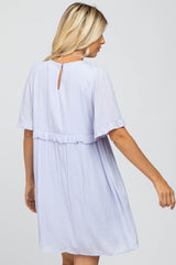 Lavender Ruffle V-Neck Babydoll Dress