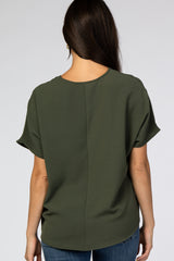 Olive Short Sleeve Blouse
