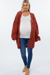 Rust Knit Maternity Cardigan