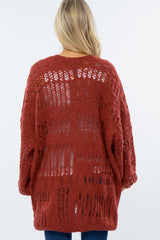 Rust Knit Maternity Cardigan