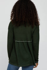 Olive Waffle Knit Peplum Top