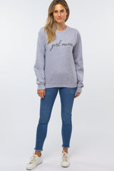 Heather Grey "Girl Mama" Fleece Sweatshirt