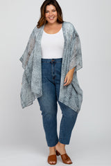 Light Blue Animal Print Plus Cover Up