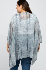 Light Blue Animal Print Plus Cover Up