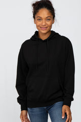 Black Basic Hooded Sweatshirt