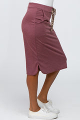 Violet Animal Print Tie Front Accent Skirt