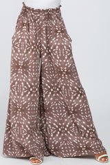 Mocha Animal Print Wide Leg Pants