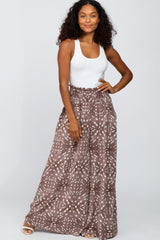 Mocha Animal Print Wide Leg Pants