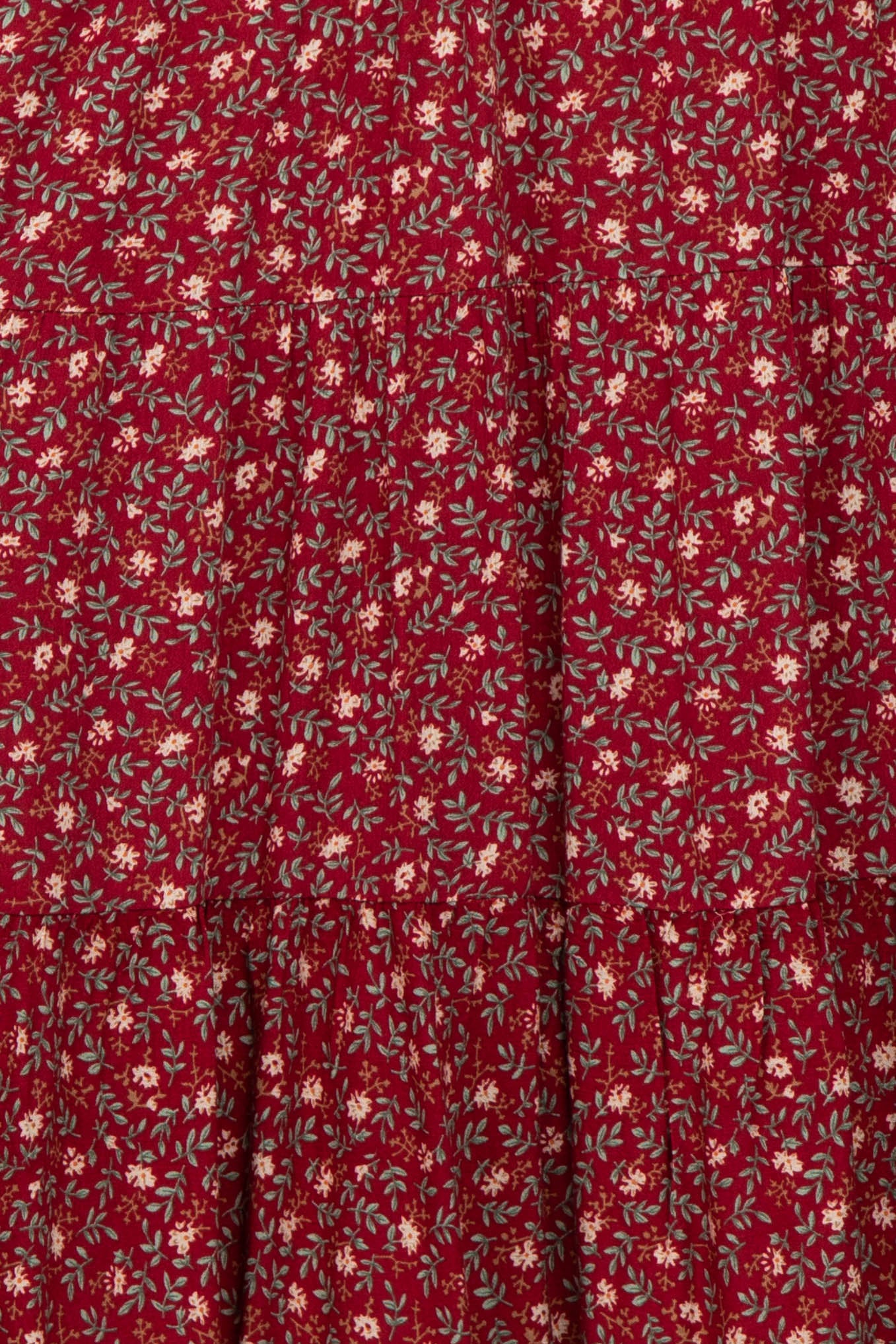 Red Floral V-Neck Ruffle Sleeve Maternity Midi Dress