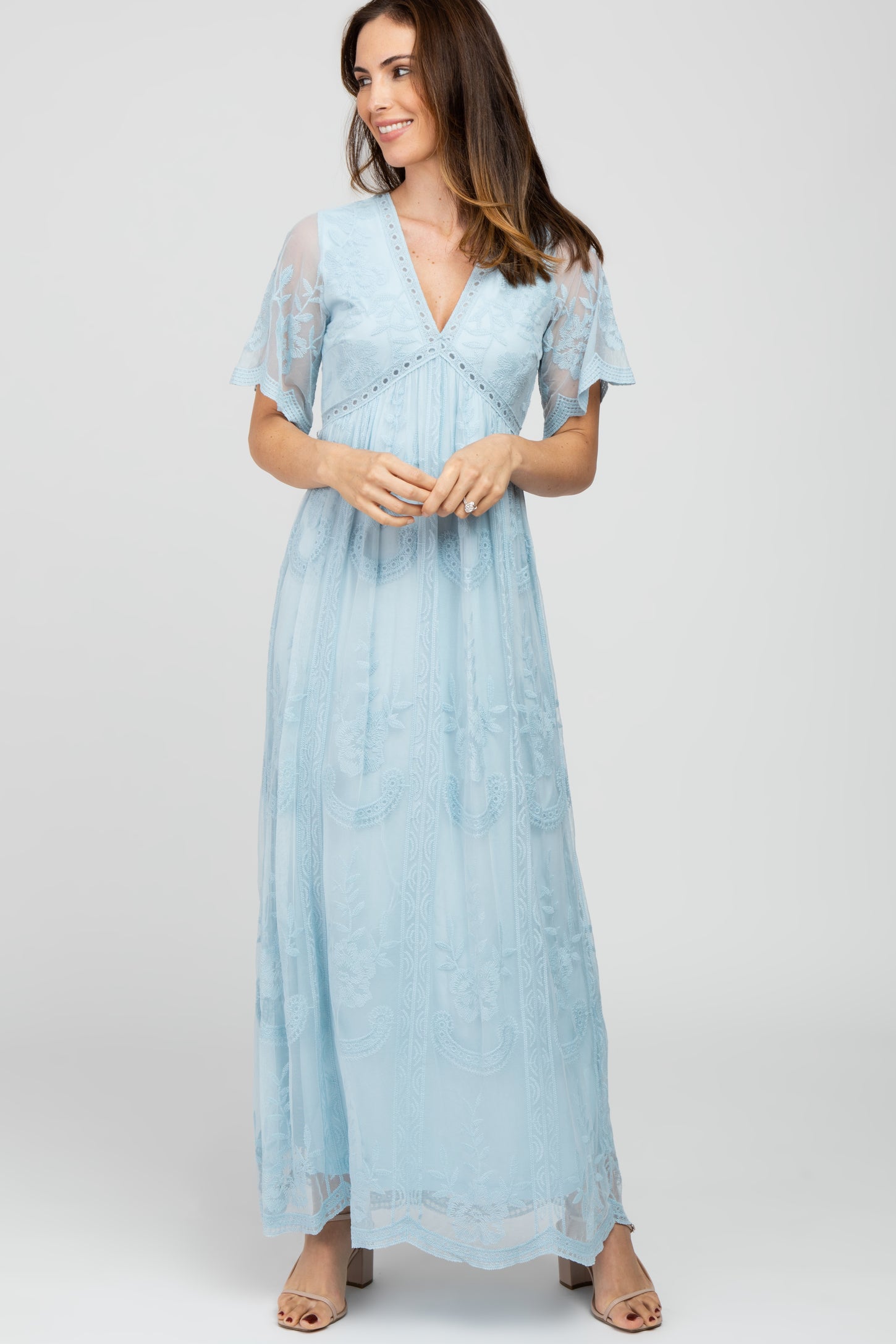 light blue lace overlay dress INCLUSIVE SIZING