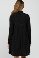 Black Brushed Mock Neck Maternity Dress