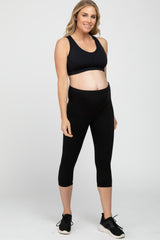 Black Triangle Cut Out Maternity Sports Bra