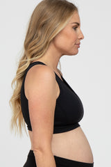 Black Triangle Cut Out Maternity Sports Bra