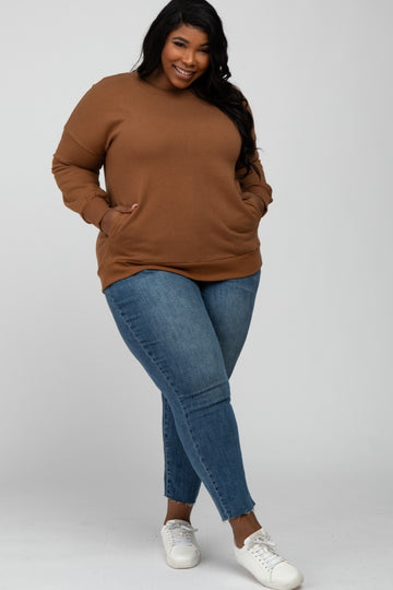 Camel Pocketed Plus Sweatshirt