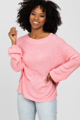 Pink Knit Lightweight Maternity Sweater