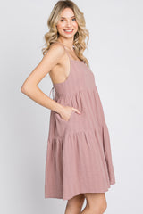 Mauve Tiered Mini Dress