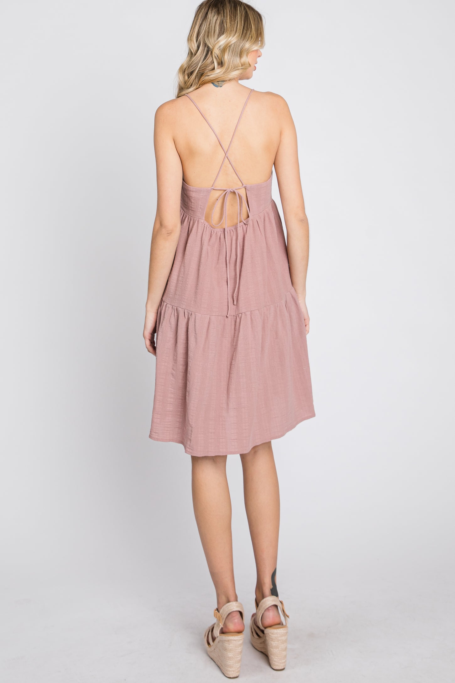 Mauve Tiered Mini Dress