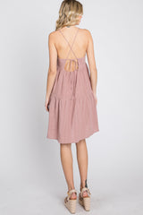 Mauve Tiered Mini Dress
