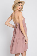 Mauve Tiered Mini Dress