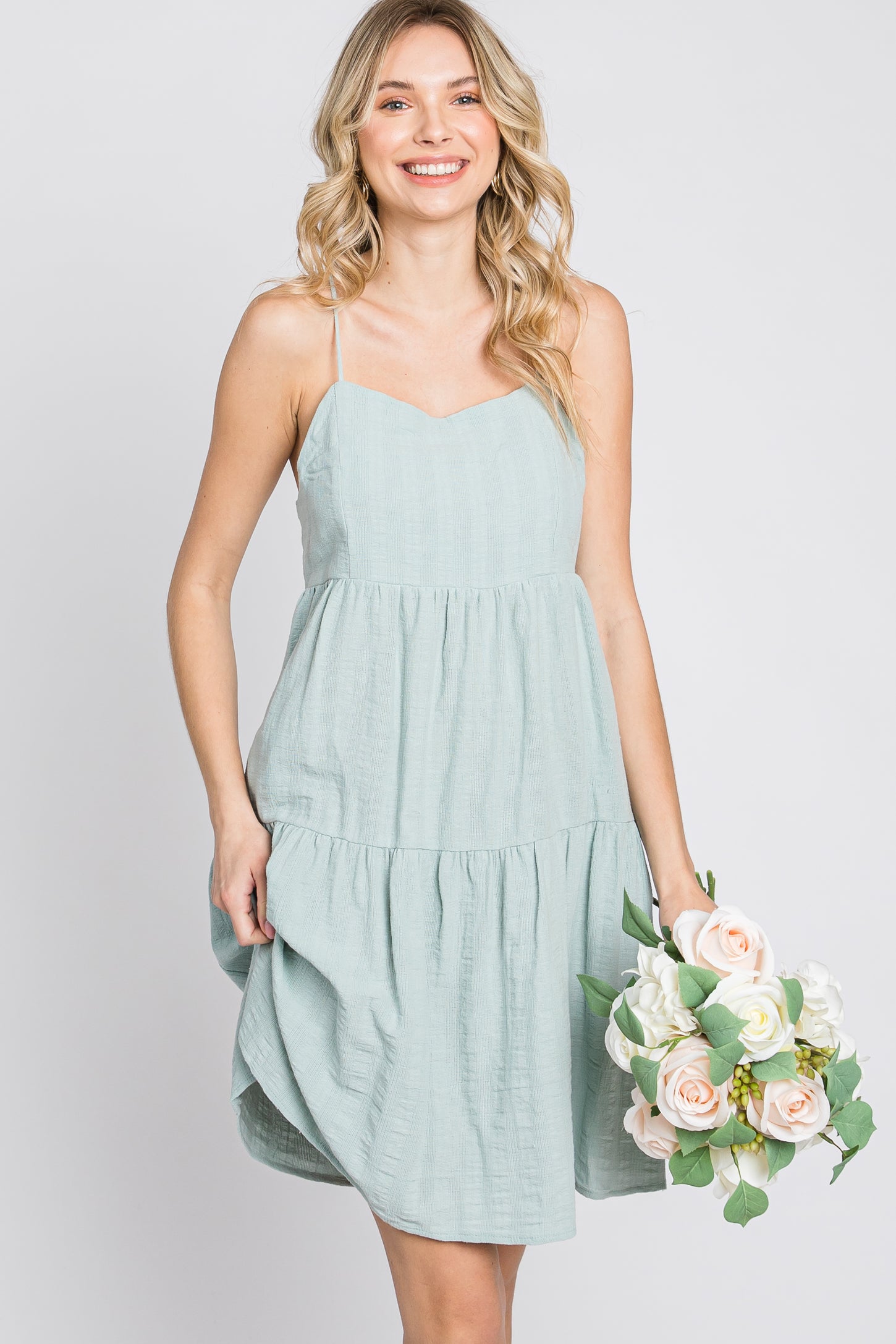 Mint Tiered Mini Dress