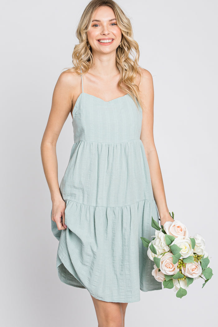 Mint Tiered Mini Dress