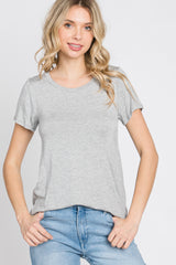 Heather Grey Basic Short Sleeve Top