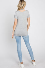 Heather Grey Basic Short Sleeve Top
