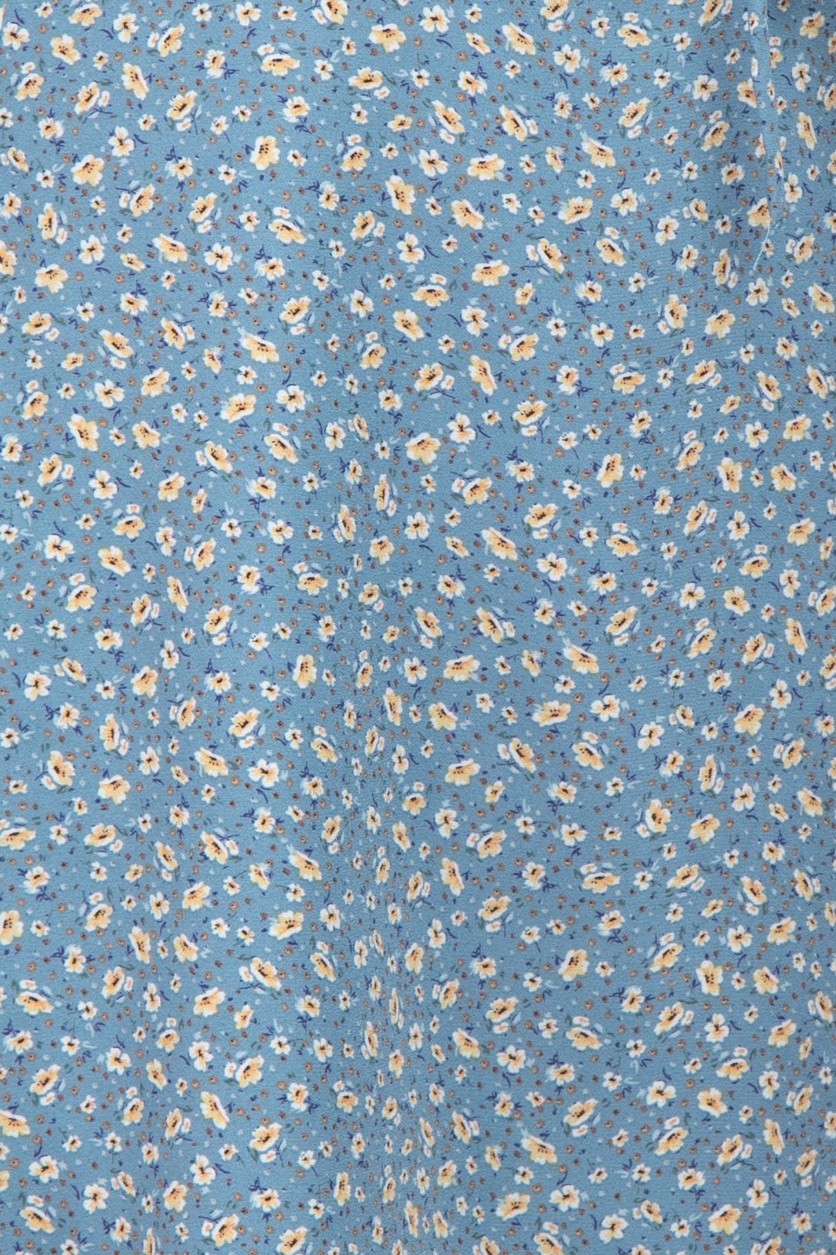 Blue Floral Cinched Sweetheart Neck Dress