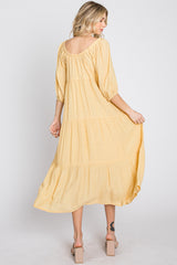 Yellow Tiered Midi Dress