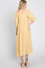 Yellow Tiered Midi Dress