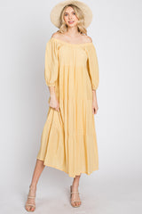Yellow Tiered Midi Dress