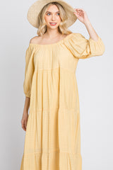 Yellow Tiered Midi Dress