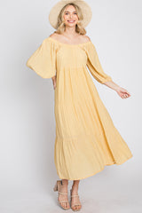 Yellow Tiered Midi Dress