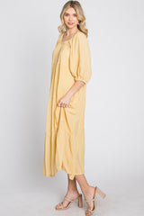 Yellow Tiered Midi Dress