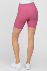 Mauve Crossover Waist Bike Shorts