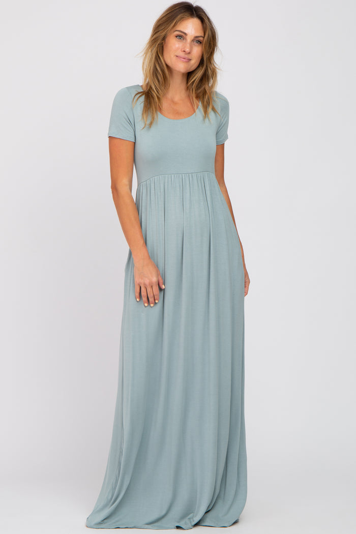Light Blue Basic Maxi Dress